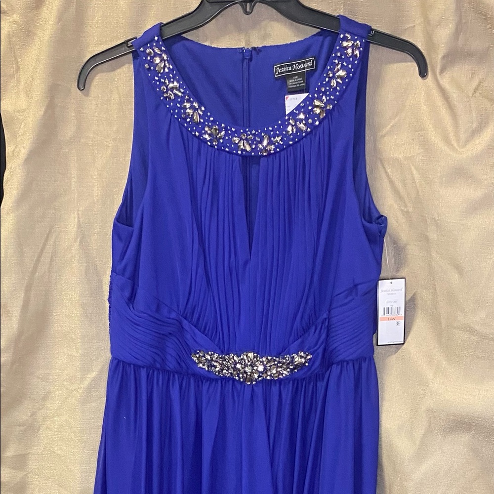 A -line peek-a-boo cut floor length dress